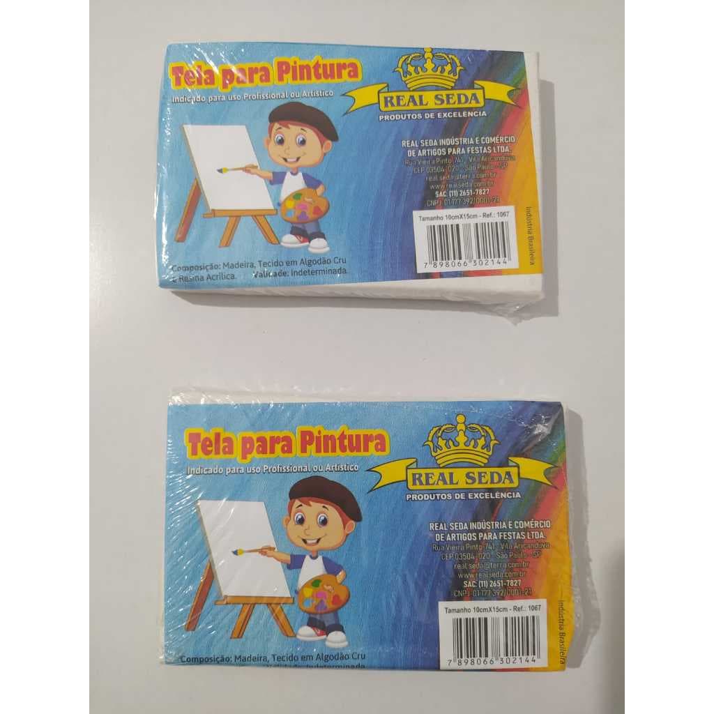 Tela Para Pintura Real Seda 10x15 C/ 2 Uni