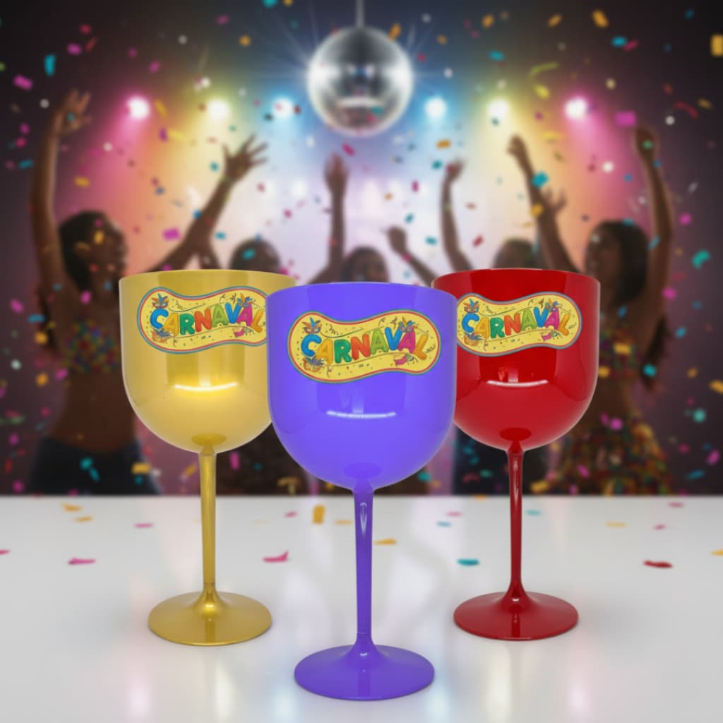 10 Taças De Gin Tônica Acrílico 550 Ml Personalizadas Carnaval Eventos Festa