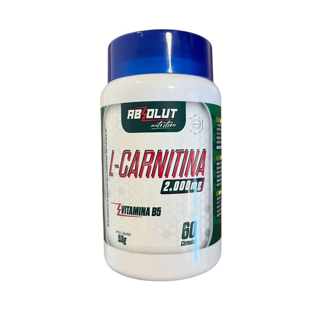 L-Carnitina 2.000mg Vitamina B5 60 Cápsulas 53g Absolut Nutrition