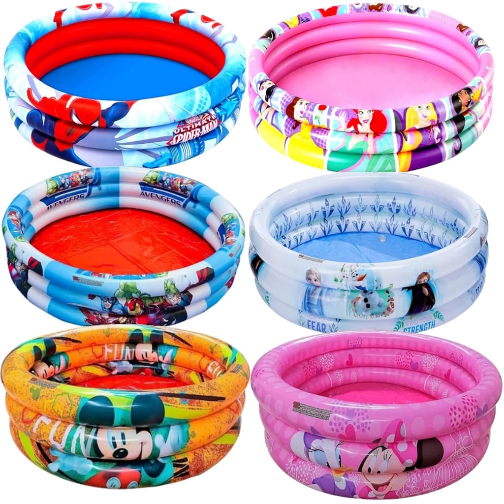 Piscina Banheira Frozen Minnie Mickey Homem Aranha Heróis 70 a 130 Litros