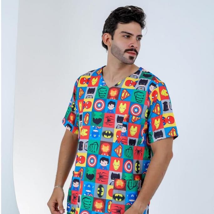 Scrub Masculino Blusa Personalizada em Tecido Oxfordine Estampados.