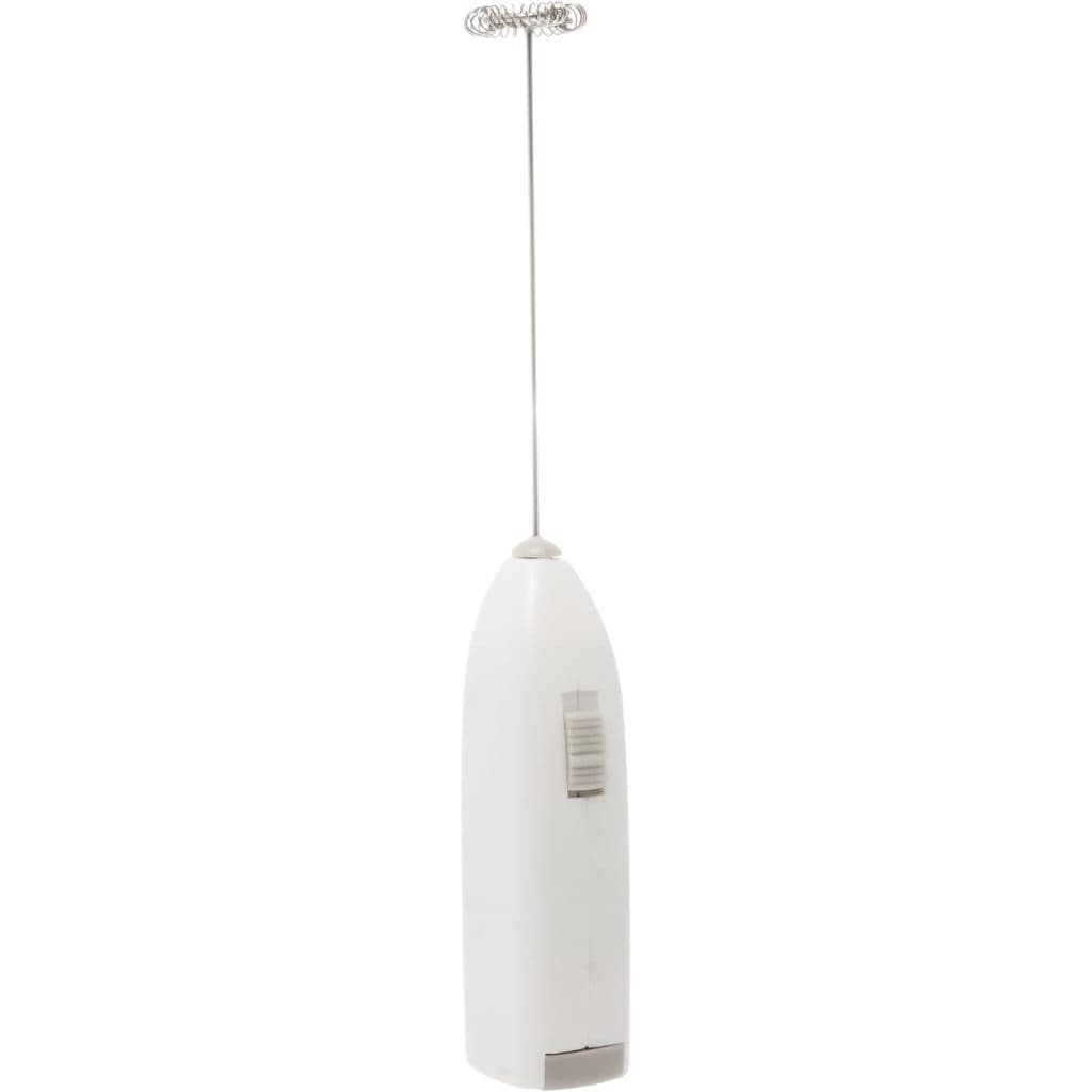 Mini Mixer Misturador Elétrico para Bebidas - Inox e Plástico Branco - Eficiente e Compacto para Batidas e Misturas Rápi