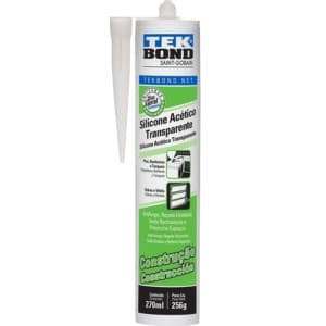 Silicone Transparente Acético Construção Tekbond 256g /270ml. Silicone Acetico Incolor 256gr Tekbond
