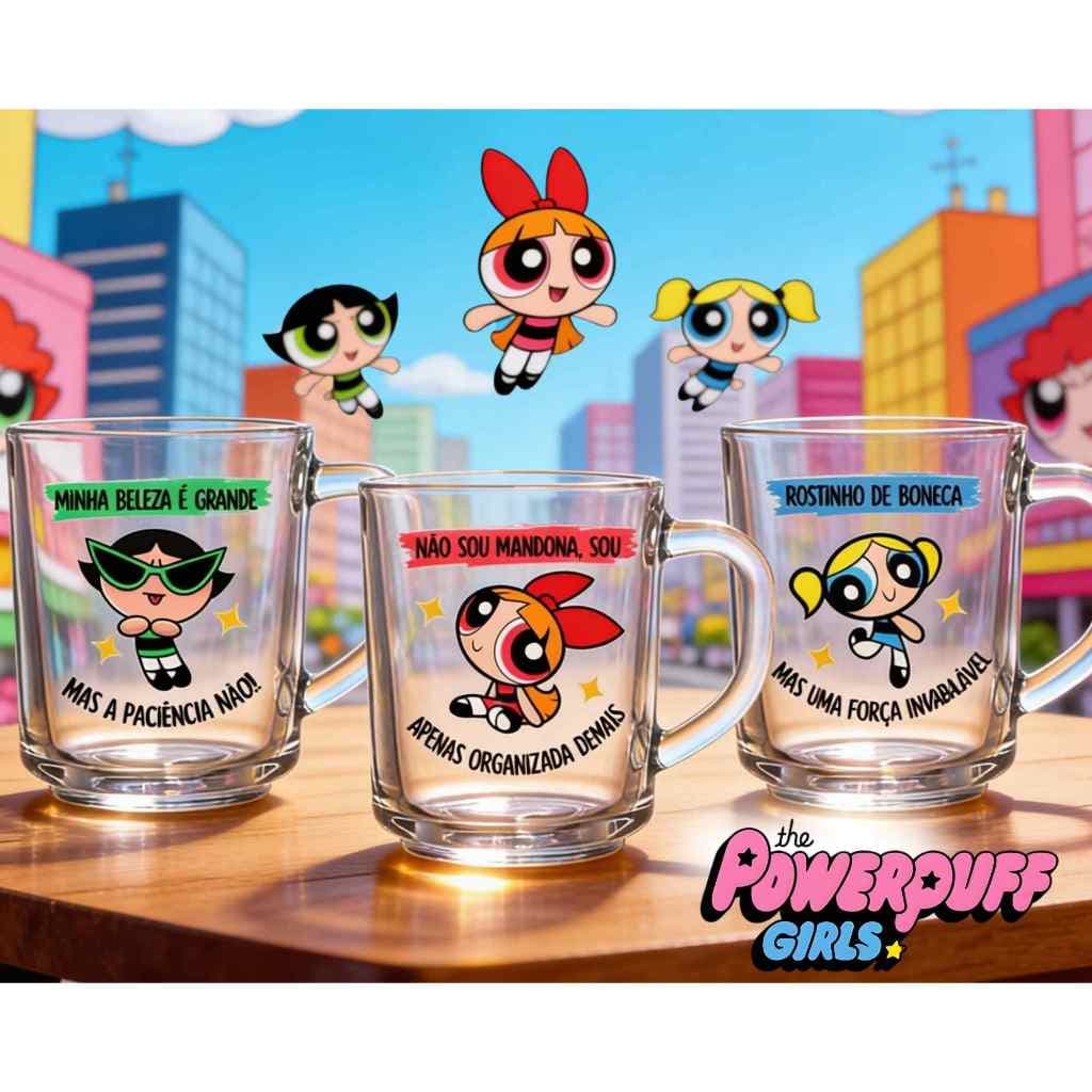 Jogo 3 Canecas Com Frases Meninas Superpoderosas Humor P/ Café/Chá Presente Personalizado Estampado