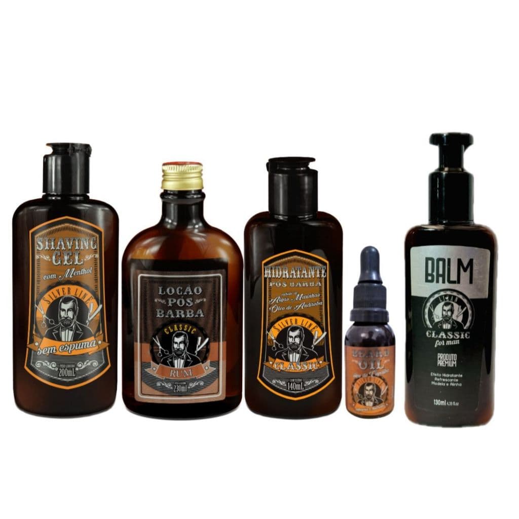 Lizan Shav Gel 200ml + L Pós Barba 230ml + Hidr Pós Barba 140ml + Óleo para Barba 30ml Balm 130ml