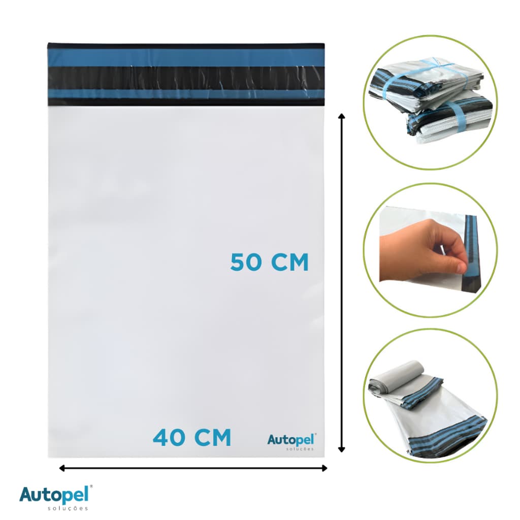 Envelope De Segurança 50x40 Coex 200 Unidades Com Lacre Saco Plástico Ecommerce Sedex Envio