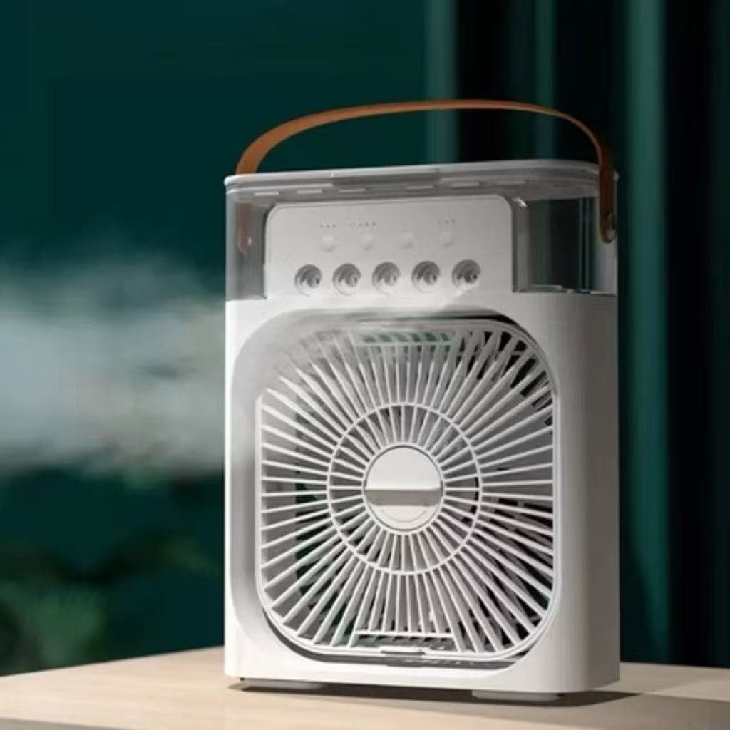 Mini Ventilador Umidificador Portátil com Luz LED e 3 Velocidades 600ml