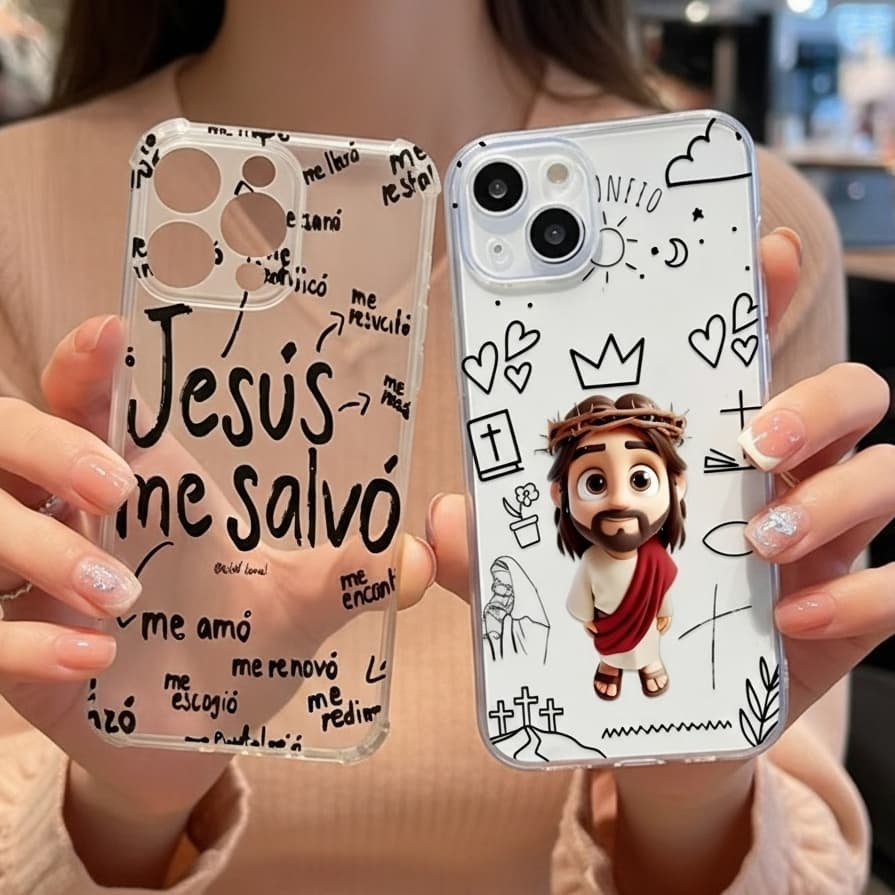 CAPINHA CAPA IPHONE JESUS FOFO TRANSPARENTE RESISTENTE ,TPU, PADRÃO IPHONE XR 11 12 13 14 15 16 17 Pro MAX