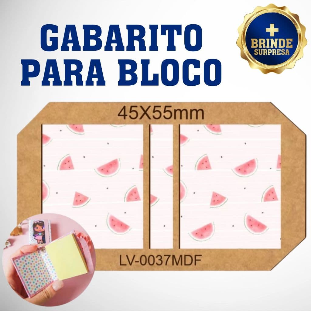 Gabarito para Bloco de Notas 45x55mm - Molde Perfeito para Cartonagem e Encadernação + Brinde Surpresa