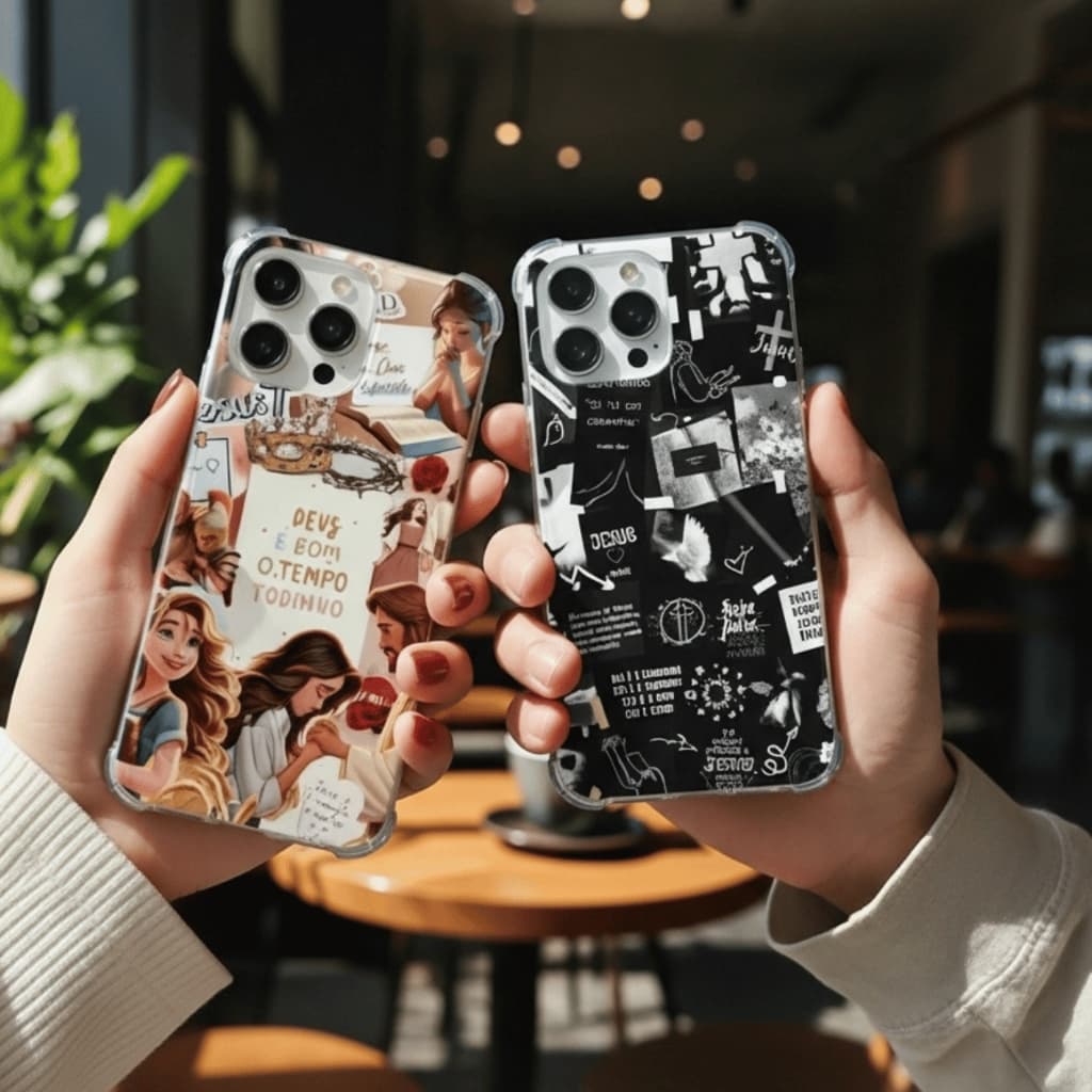 CAPINHA, CASE DE CELULAR, CAPA, IPHONE, ANTI-IMPACTO, TPU, DESENHOS VARIADOS CASE JESUS
