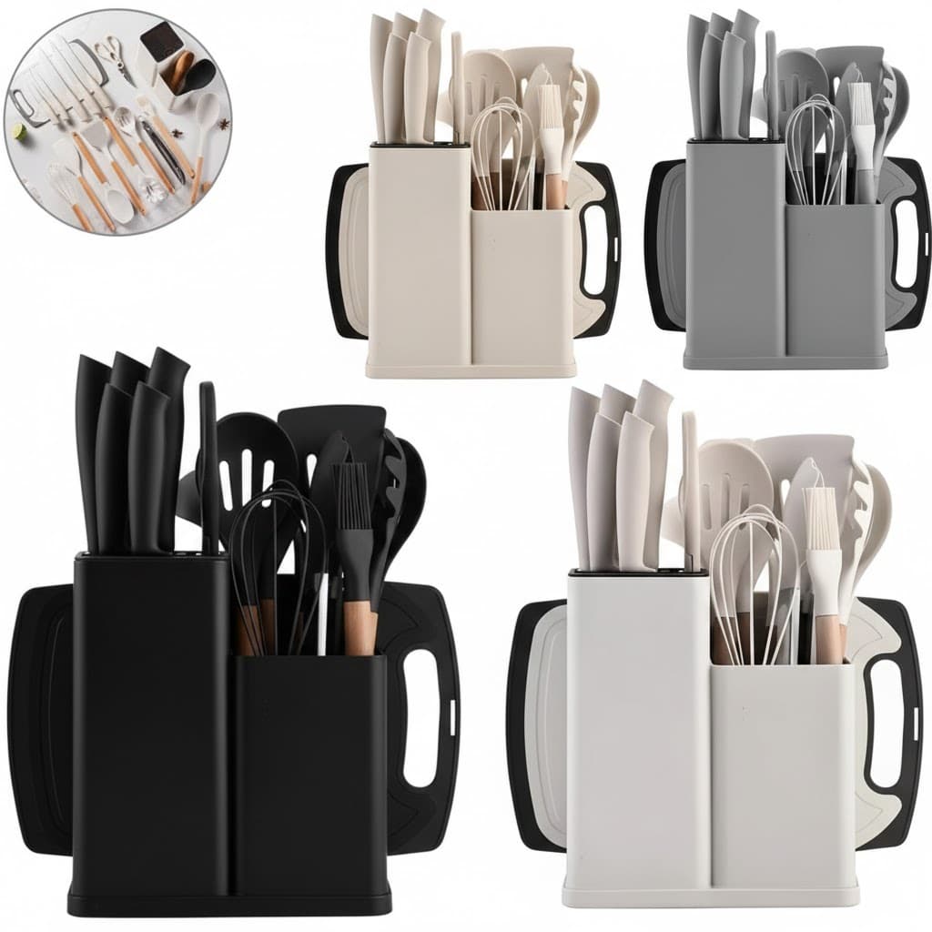 Kit Utensílios de Cozinha Completo 19 Peças – Resistentes e Funcionais