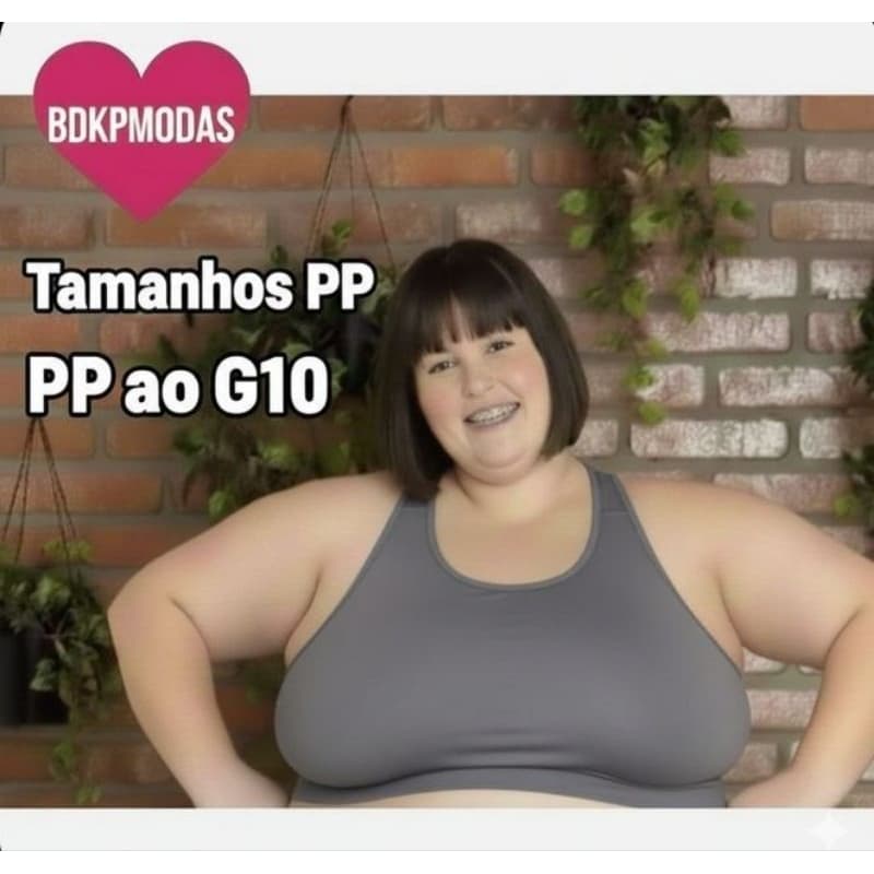 Top cropped suplex grosso  PP, P, M, G, GG  ao  G10  Curve Plus Size