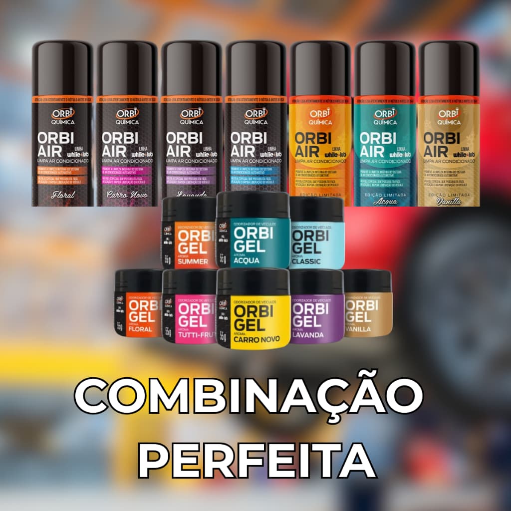 Kit Limpa Ar Condicionado Higienizador Spray Orbi 200ML Aromatizador + Cheirinho em Gel
