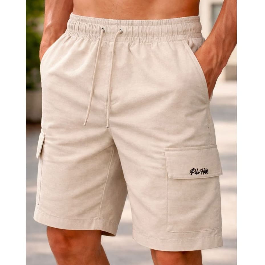 Short Masculino de Linho Cargo