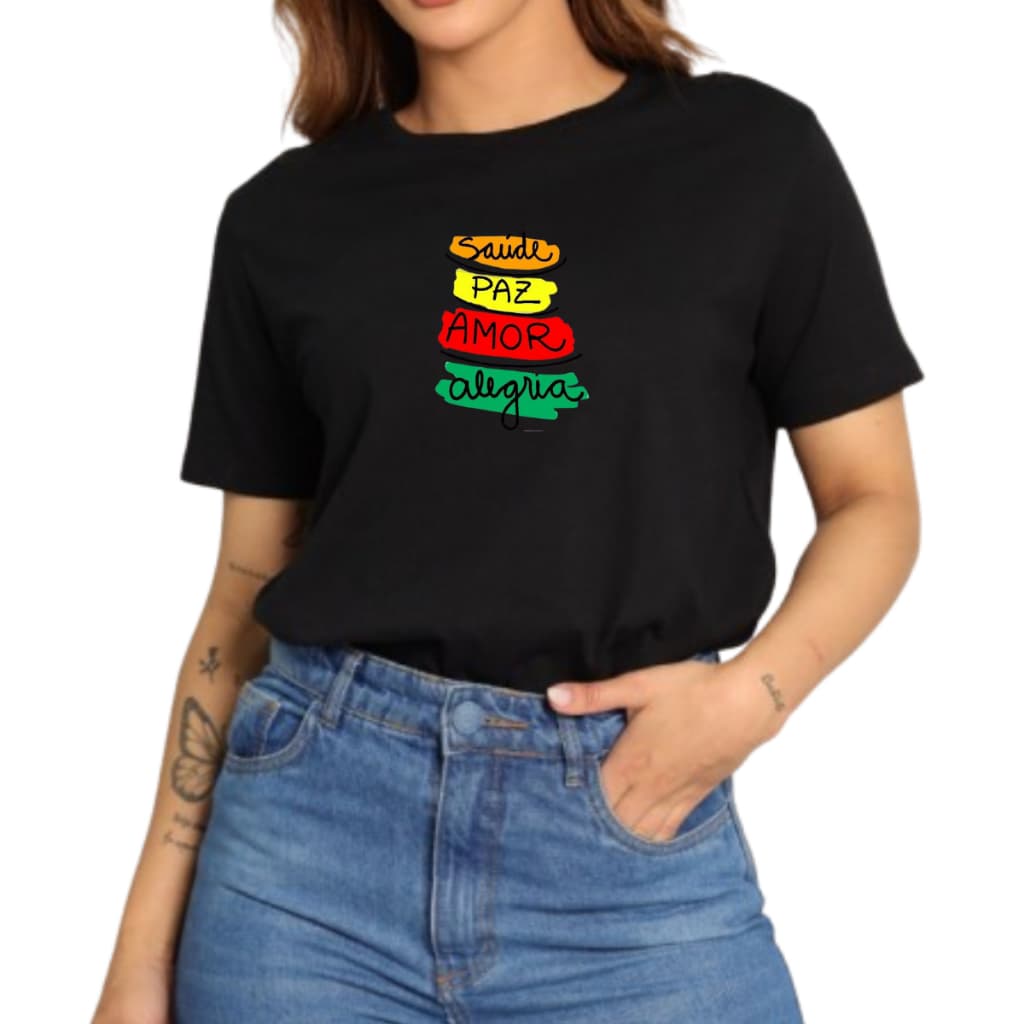 Camiseta Feminina Estampada Ref 102 Varias Cores - Envio Imediato