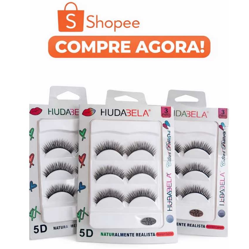 Cílios 5D (3 pares) - Hudabela.