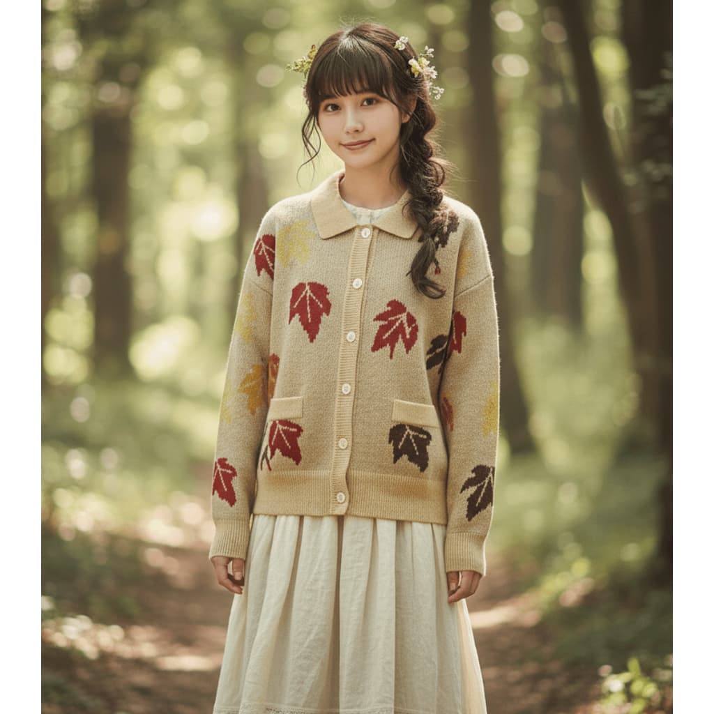 cardigan casaco mori fofo bege colegial japones coreano romwe fofinho harajuku fairycore camponesa