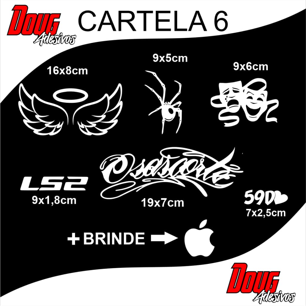 Adesivos para moto, carro, bicicleta, bike, COD6, osascorte, aranha, anjo