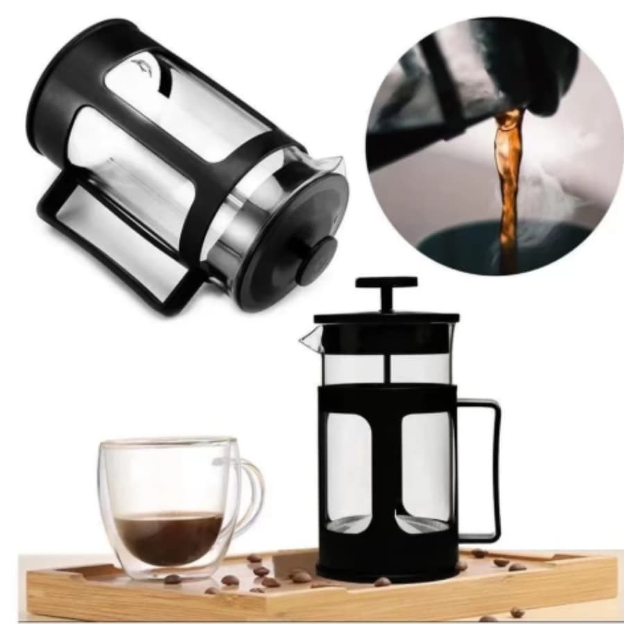 Cafeteira Francesa 300ml Prensa Francesa de Vidro – Café Intenso, Chá e Espuma de Leite | Design Sofisticado