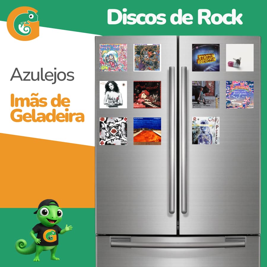 Azulejo Ímã de Geladeira Red Hot Chili Peppers | Capa de Álbum Rock | Imã Decorativo Colecionável para Fãs de Banda