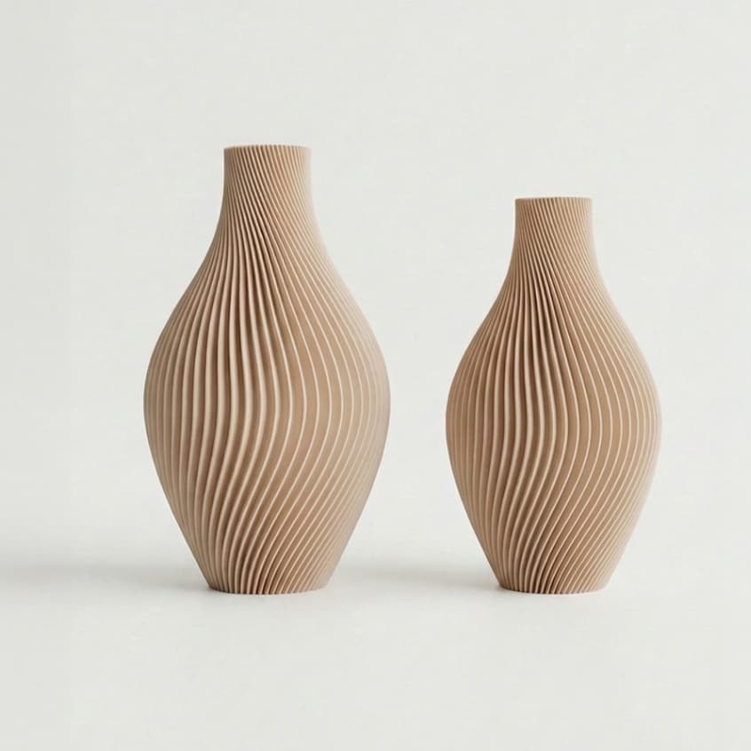 Kit 2 Vasos Decorativos em Espiral Minimalista