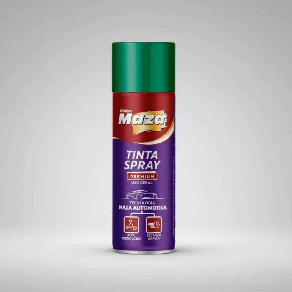 Tinta Spray Verde Folha Brilhante Maza Premium Automotivo Secagem Rápida