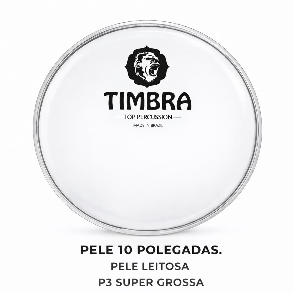 PELE LEITOSA TIMBRA 10 POLEGADAS CAIXA/TOM BATEDEIRA P3 SUPER GROSSA