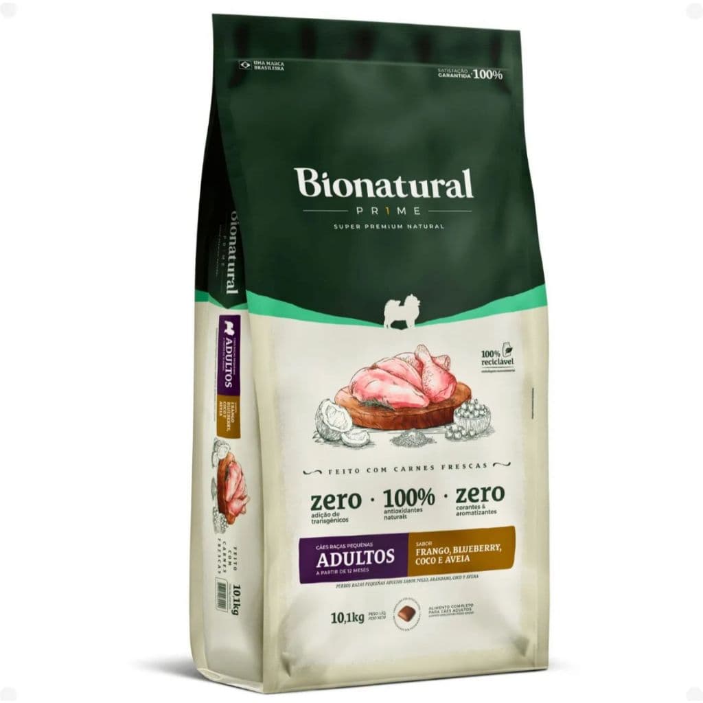 Ração Bionatural Para Cão Adulto Raça Pequena Frango 10kg