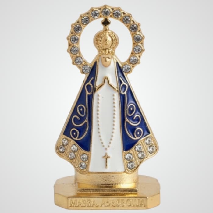 Imagem Nossa Senhora Aparecida Metal Carro 5cm Autocolante