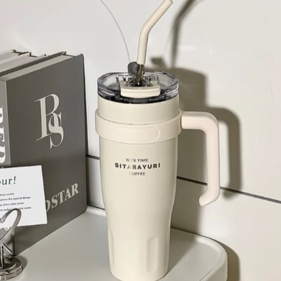 Garrafa Térmica 1200ml Parede Dupla com Canudo Inox Bebida Gelada por 12h