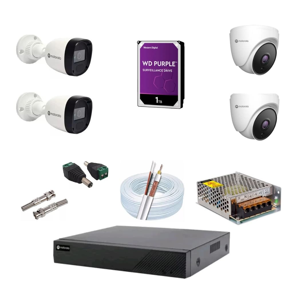 Kit DVR Motorola 8 Canais Com HD 1T Purple