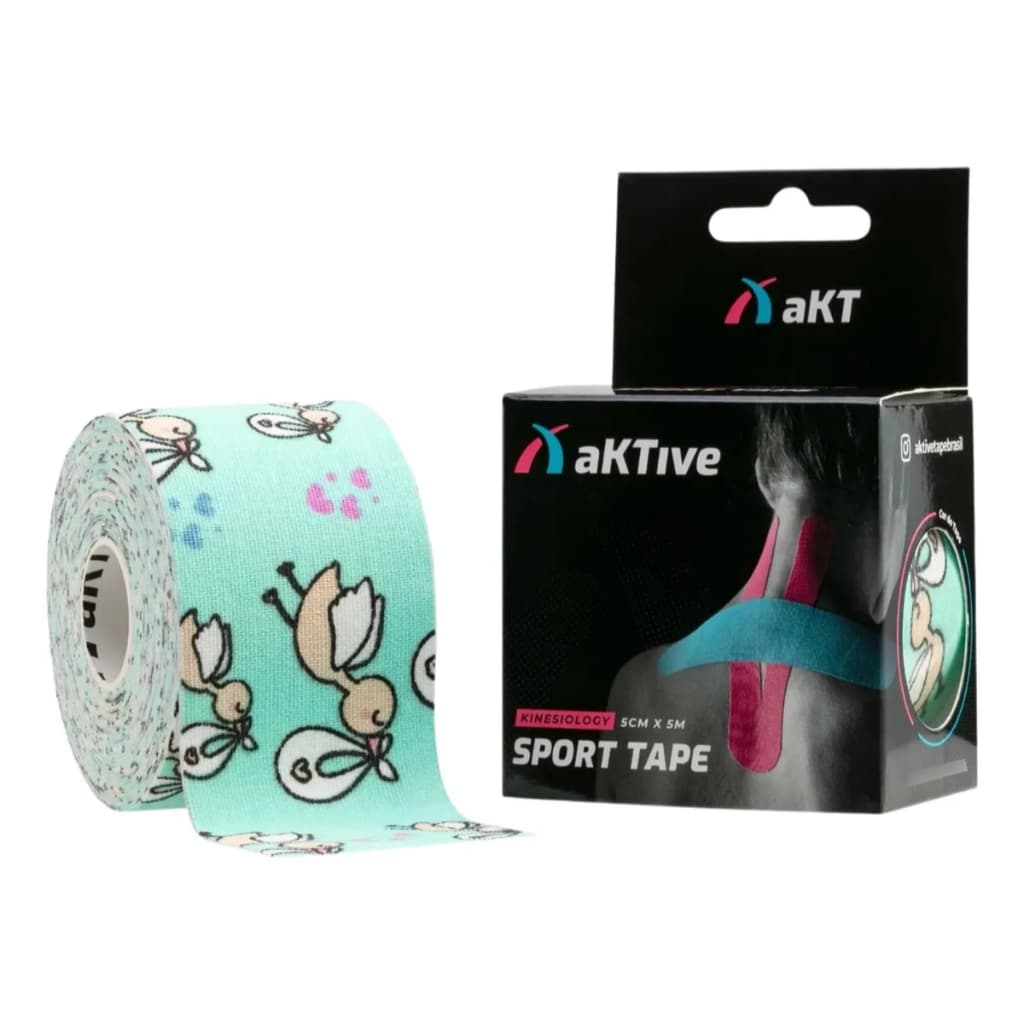 Bandagem Elástica Aktive Kinesio Tape Fita Original Fisioterapia  Pós Cirurgia Ortopedia Gestantes Kids Cor Cegonhas