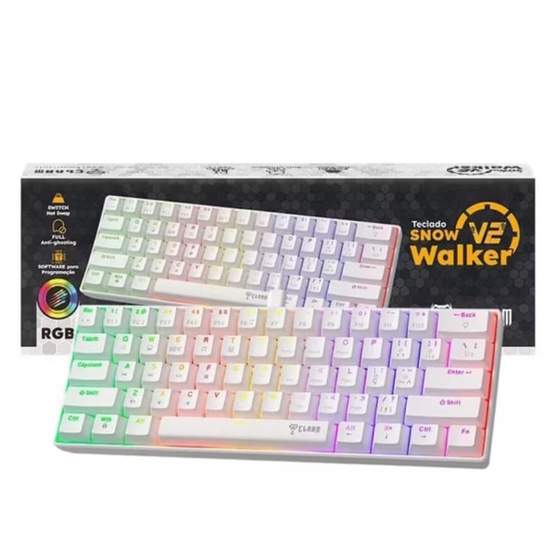 Teclado Mecânico 60% switchs Vermelhos, Clanm
