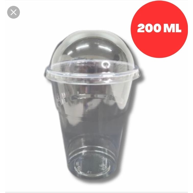 Copo +Tampa bolha sem furo 200ml Transparente com 50 unidades.