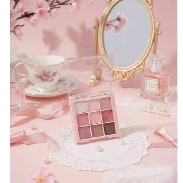 Paleta de Sombras 9 Cores Matte Perolado Fosco com Textura Perolada para Olhos