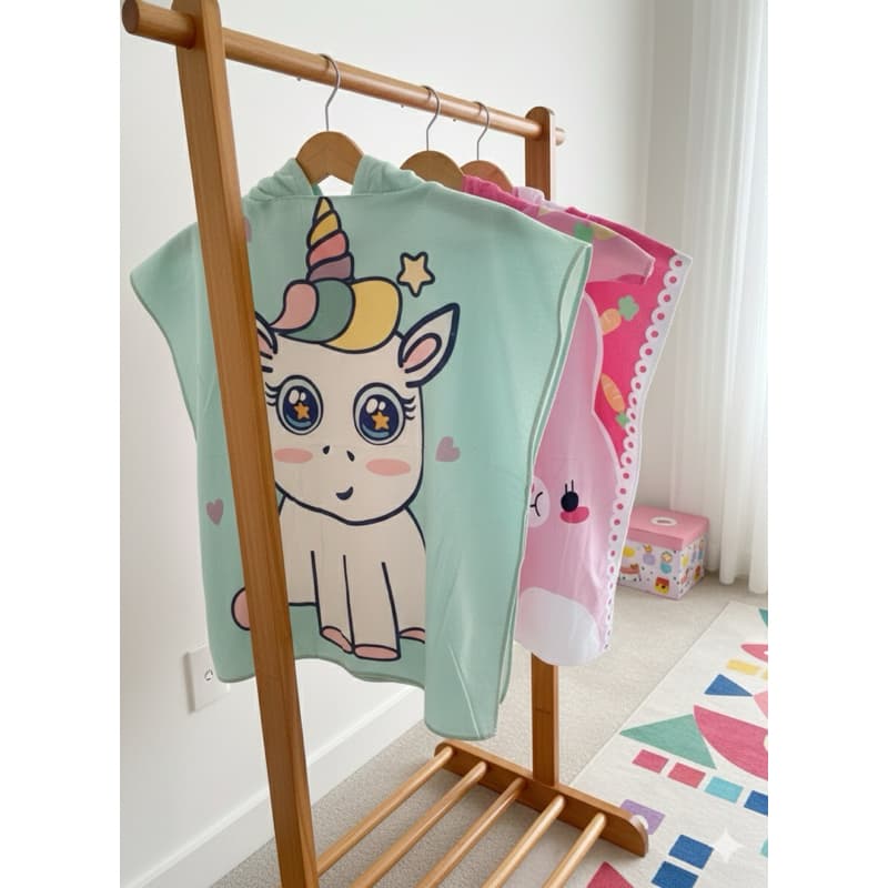 Toalha de Vestir Infantil menina kit com 2 chessed unicórnio/coelho