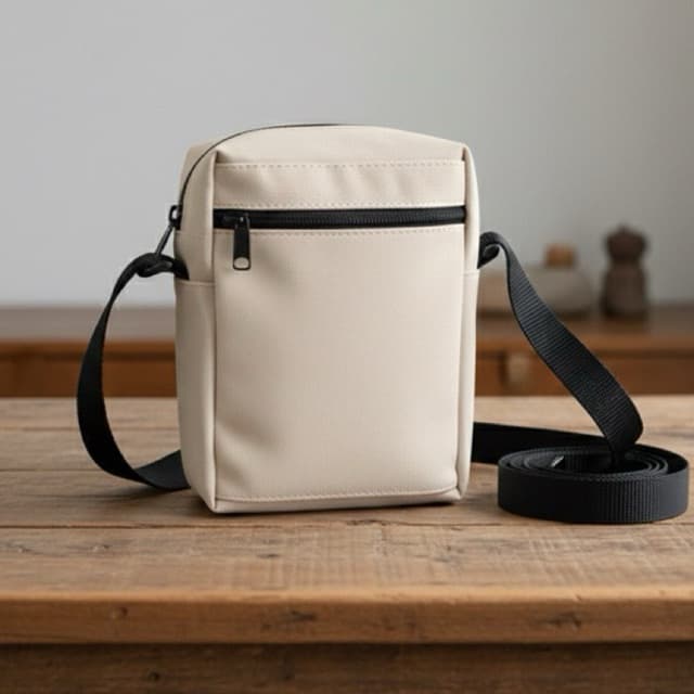 Pochete Bag Masculina Transversal bege, Shoulder Bag ou Pochete Unissex