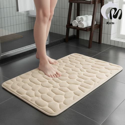 Tapete de banheiro decoração em relevo de paralelepípedos emchão lavatório banheira