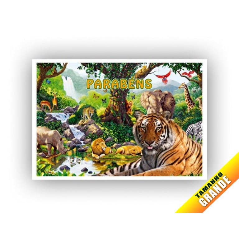 Papel Arroz Floresta para Bolo Grande  30x40cm de 7kg