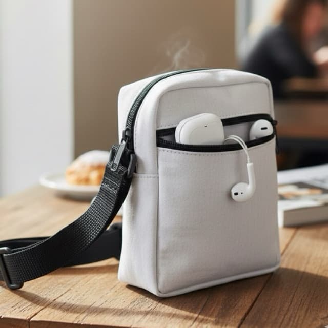 Pochete Bag Masculina Transversal Cinza, Shoulder Bag ou Pochete Unissex