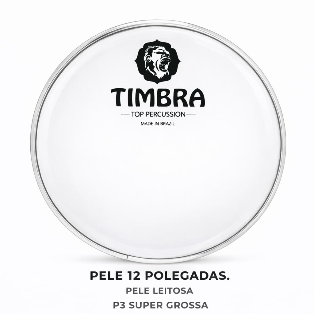PELE LEITOSA TIMBRA 12 POLEGADAS BATEDEIRA P3 SUPER GROSSA