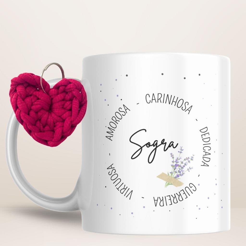 Kit Caneca Sogra Personalizada+ chaveiro fio de malha + caixa para presente/ lembrancinha sogra