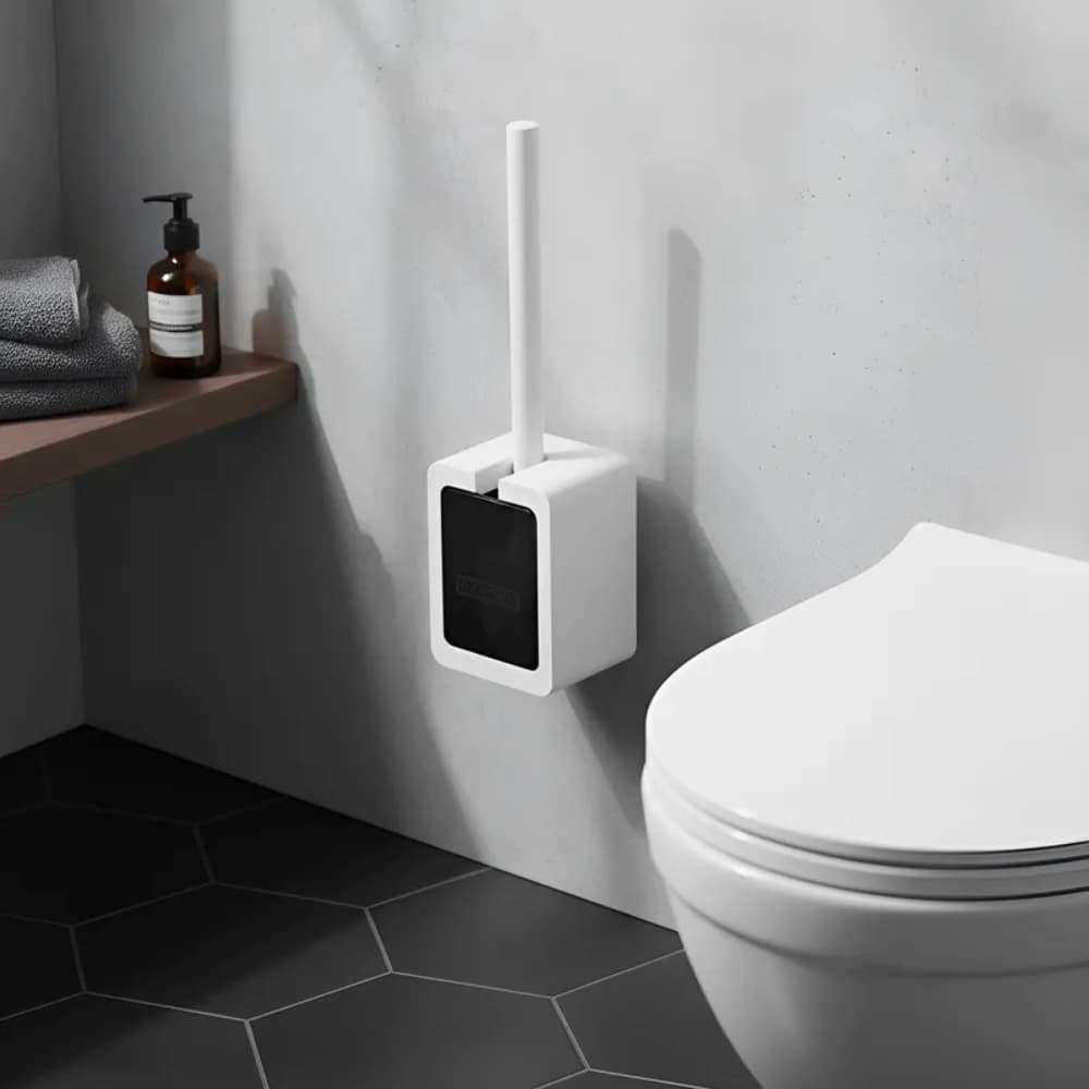 Escova Sanitária Suporte Parede Conjunto Limpeza Banheiro Vaso Higiênico Fixação