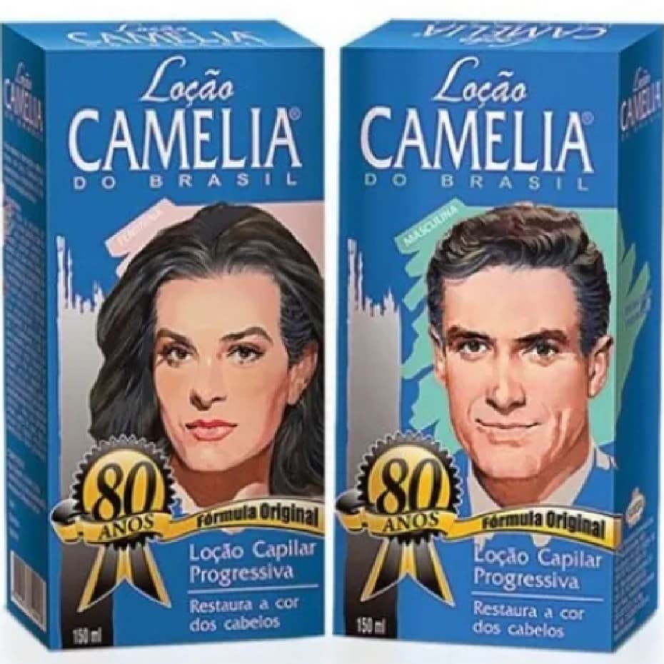 Loção Camélia do Brasil Homem Mulher Grisalhos e Brancos Restaura a Cor Natural dos Cabelos