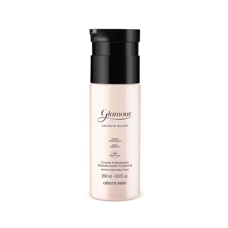 Creme Hidratante Desodorante Corporal Glamour Secrets Black OU Glamour Trad 200ml