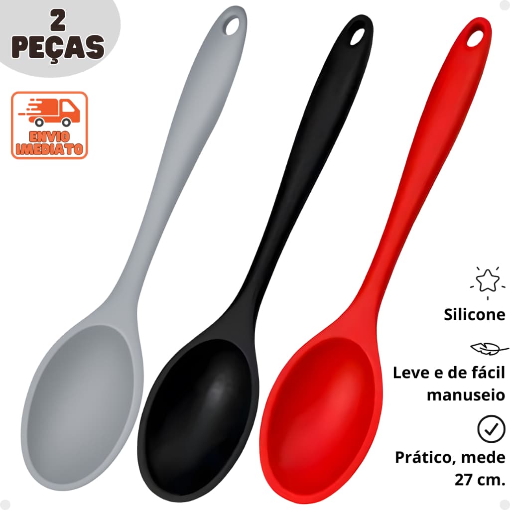 Kit 2 Colher de Silicone para Arroz Grande, entre os melhores utensílios para cozinha
