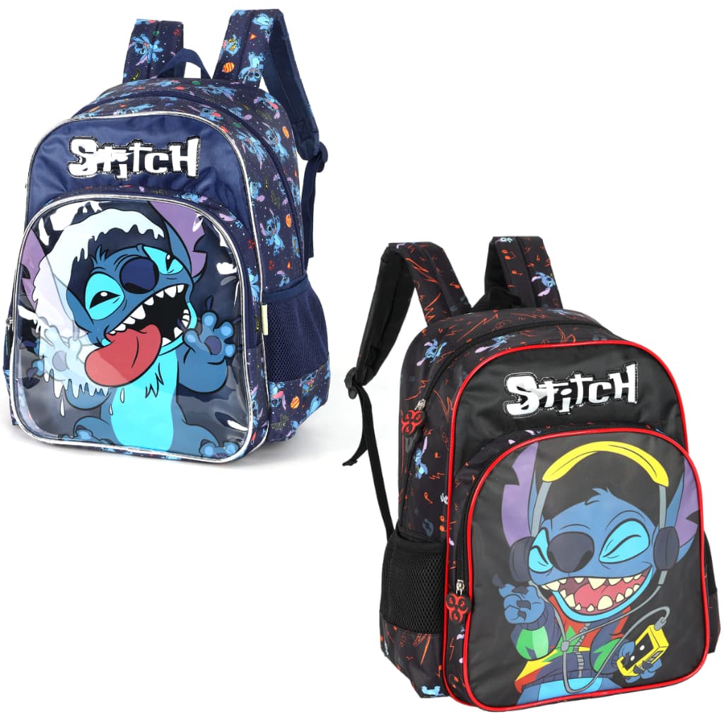 Mochila Stitch  de Costas Unissex Escolar Infantil