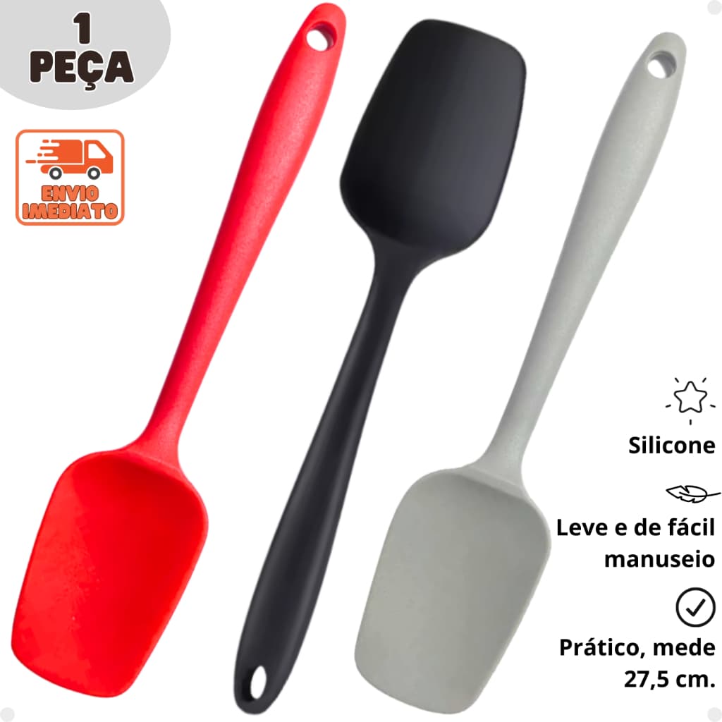 Espátula Colher de Silicone Raspadora Antiaderente, utensílios para sua cozinha e confeitaria
