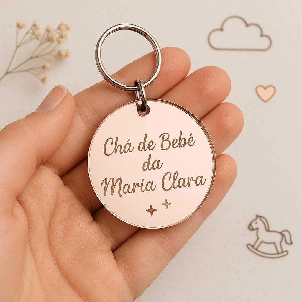 Kit 100-250 Chaveiro Acrílico Espelhado Personalizado Chaveiro Brinde Lembrancinha Festa  Frase Logo