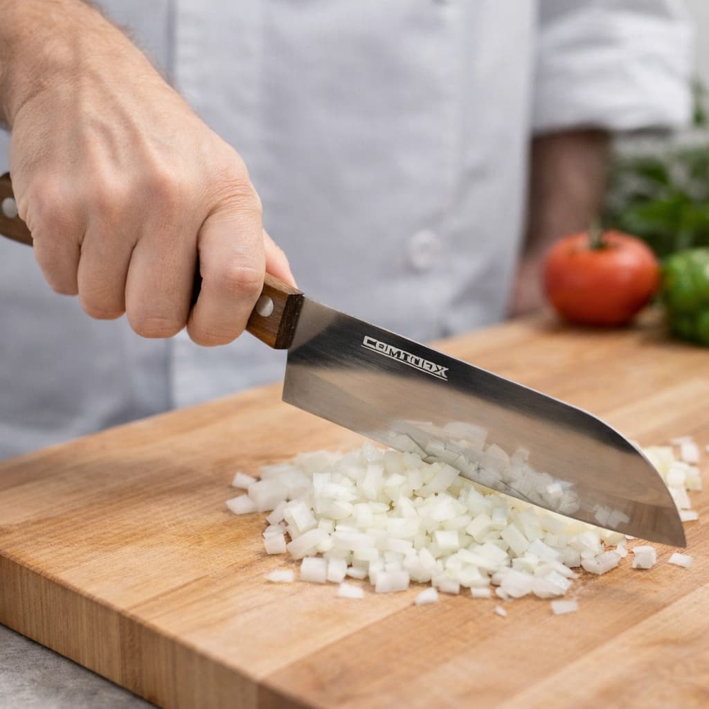 Faca Profissional Cozinha 29cm Lâmina Afiada Cabo Madeira Ergonomico Chef